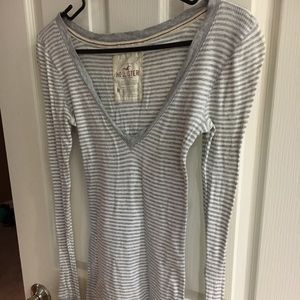 Hollister long sleeve grey striped top